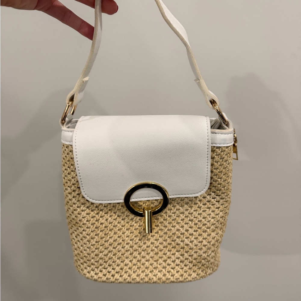 Stylish White and Tan Women's Bag